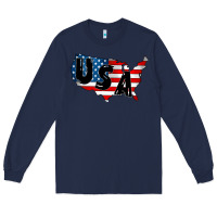 Navy Usa Long Sleeve Tee - CowhideDigitalArt