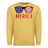 Antique Gold Merica Usa Flag Sunglasses 4th Of July Premium Sweatshirt - artisFamous