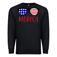 Black Merica Usa Flag Sunglasses 4th Of July Premium Sweatshirt - artisFamous