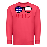Cardinal Merica Usa Flag Sunglasses 4th Of July Premium Sweatshirt - artisFamous
