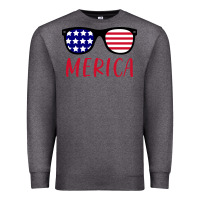 Charcoal Heather Merica Usa Flag Sunglasses 4th Of July Premium Sweatshirt - artisFamous