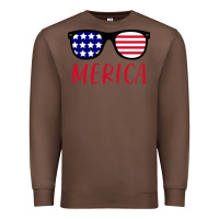 Chestnut Merica Usa Flag Sunglasses 4th Of July Premium Sweatshirt - artisFamous