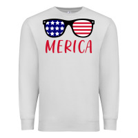 Dove Grey Merica Usa Flag Sunglasses 4th Of July Premium Sweatshirt - artisFamous