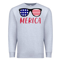 Heather Grey Merica Usa Flag Sunglasses 4th Of July Premium Sweatshirt - artisFamous