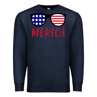 Merica Usa Flag Sunglasses 4th Of July Premium Sweatshirt | Teevron