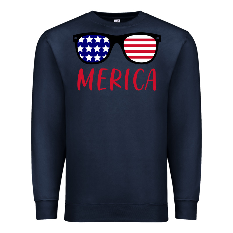 Merica Usa Flag Sunglasses 4th Of July Premium Sweatshirt by artisFamous | Teevron