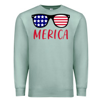 Seafoam Merica Usa Flag Sunglasses 4th Of July Premium Sweatshirt - artisFamous