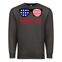Smoke Merica Usa Flag Sunglasses 4th Of July Premium Sweatshirt - artisFamous