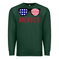 Sports Green Merica Usa Flag Sunglasses 4th Of July Premium Sweatshirt - artisFamous