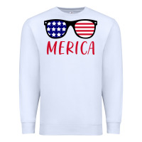 White Merica Usa Flag Sunglasses 4th Of July Premium Sweatshirt - artisFamous