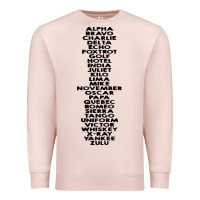 Pale Pink phonetic alphabet Premium Sweatshirt - artisFamous