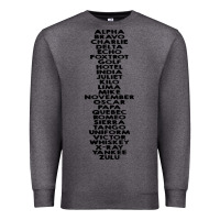 Charcoal Heather phonetic alphabet Premium Sweatshirt - artisFamous