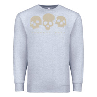 Heather Grey memento mori three skulls Premium Sweatshirt - artisFamous