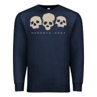 Navy memento mori three skulls Premium Sweatshirt - artisFamous