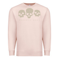 Pale Pink memento mori three skulls Premium Sweatshirt - artisFamous