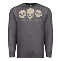 Charcoal Heather memento mori three skulls Premium Sweatshirt - artisFamous