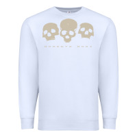 White memento mori three skulls Premium Sweatshirt - artisFamous