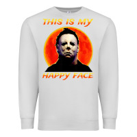 Dove Grey this is my happy face Premium Sweatshirt - artisFamous