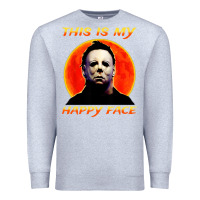 Heather Grey this is my happy face Premium Sweatshirt - artisFamous