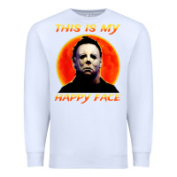 White this is my happy face Premium Sweatshirt - artisFamous