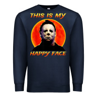 Navy this is my happy face Premium Sweatshirt - artisFamous