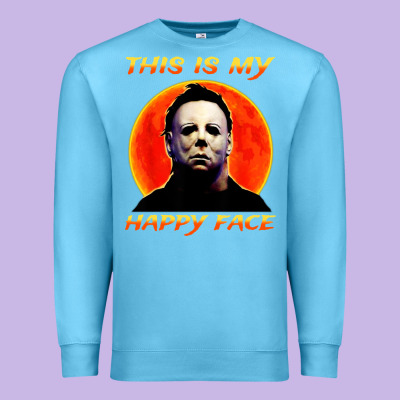 This Is My Happy Face Premium Sweatshirt Designed By Artisfamous