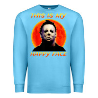Ocean Blue this is my happy face Premium Sweatshirt - artisFamous