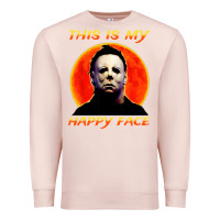 Pale Pink this is my happy face Premium Sweatshirt - artisFamous