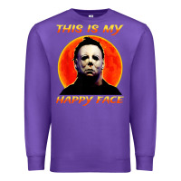 Purple this is my happy face Premium Sweatshirt - artisFamous