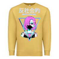 Antique Gold antisocial wave anime Premium Sweatshirt - artisFamous