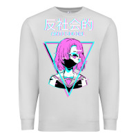 Dove Grey antisocial wave anime Premium Sweatshirt - artisFamous