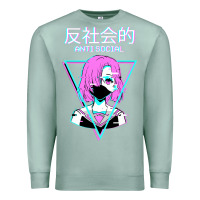 Seafoam antisocial wave anime Premium Sweatshirt - artisFamous