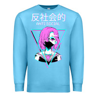 Ocean Blue antisocial wave anime Premium Sweatshirt - artisFamous