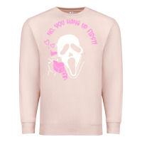 Pale Pink scream ghost Premium Sweatshirt - artisFamous