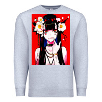 Heather Grey anime girl japanese Premium Sweatshirt - artisFamous