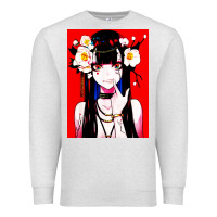 Oatmeal Heather anime girl japanese Premium Sweatshirt - artisFamous