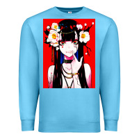 Ocean Blue anime girl japanese Premium Sweatshirt - artisFamous