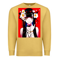Antique Gold anime girl japanese Premium Sweatshirt - artisFamous
