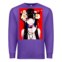Purple anime girl japanese Premium Sweatshirt - artisFamous