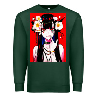 Sports Green anime girl japanese Premium Sweatshirt - artisFamous