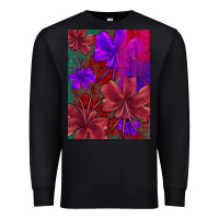 Black floral pattern Premium Sweatshirt - JahusDesignShop