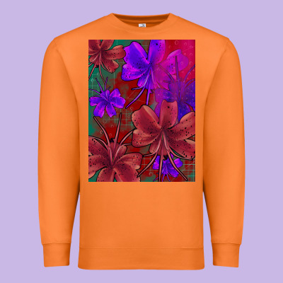 Floral Pattern Premium Sweatshirt Designed By Jahusdesignshop
