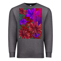Charcoal Heather floral pattern Premium Sweatshirt - JahusDesignShop