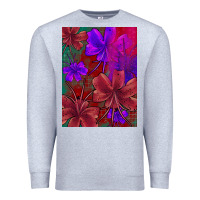 Heather Grey floral pattern Premium Sweatshirt - JahusDesignShop