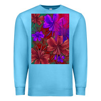 Ocean Blue floral pattern Premium Sweatshirt - JahusDesignShop