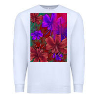 White floral pattern Premium Sweatshirt - JahusDesignShop