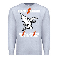 Heather Grey black rock and roll Premium Sweatshirt - artisFamous