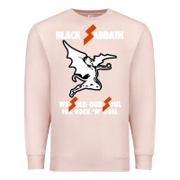 Pale Pink black rock and roll Premium Sweatshirt - artisFamous