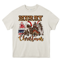 Cream merry christmas trees Heavy Core Tee - CowGirlArtShop