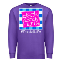 Purple back and body hurts Premium Sweatshirt - artisFamous